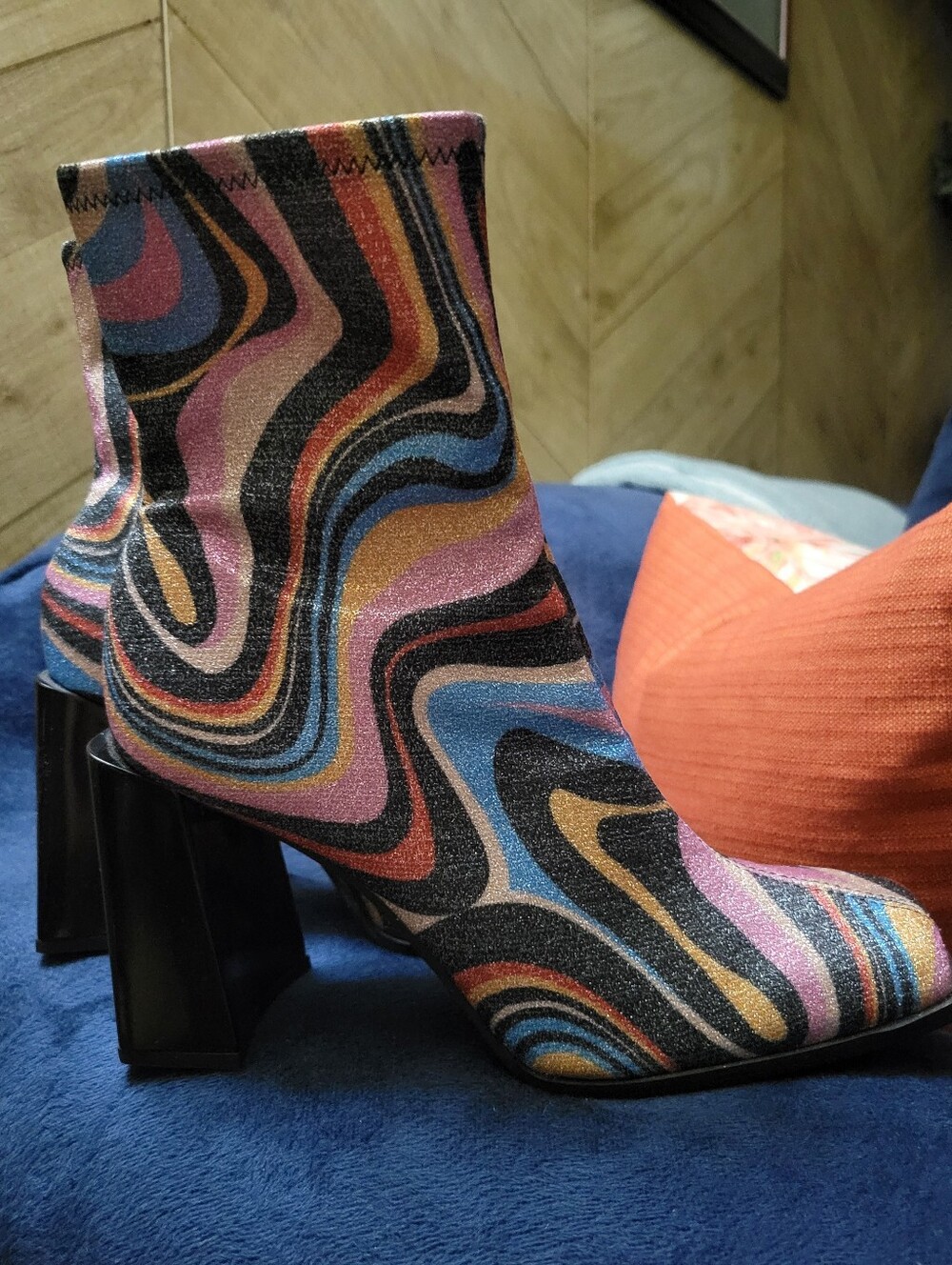 Gianni Bini Multi-Color Swirl Ankle Boots - Picture 5 of 6